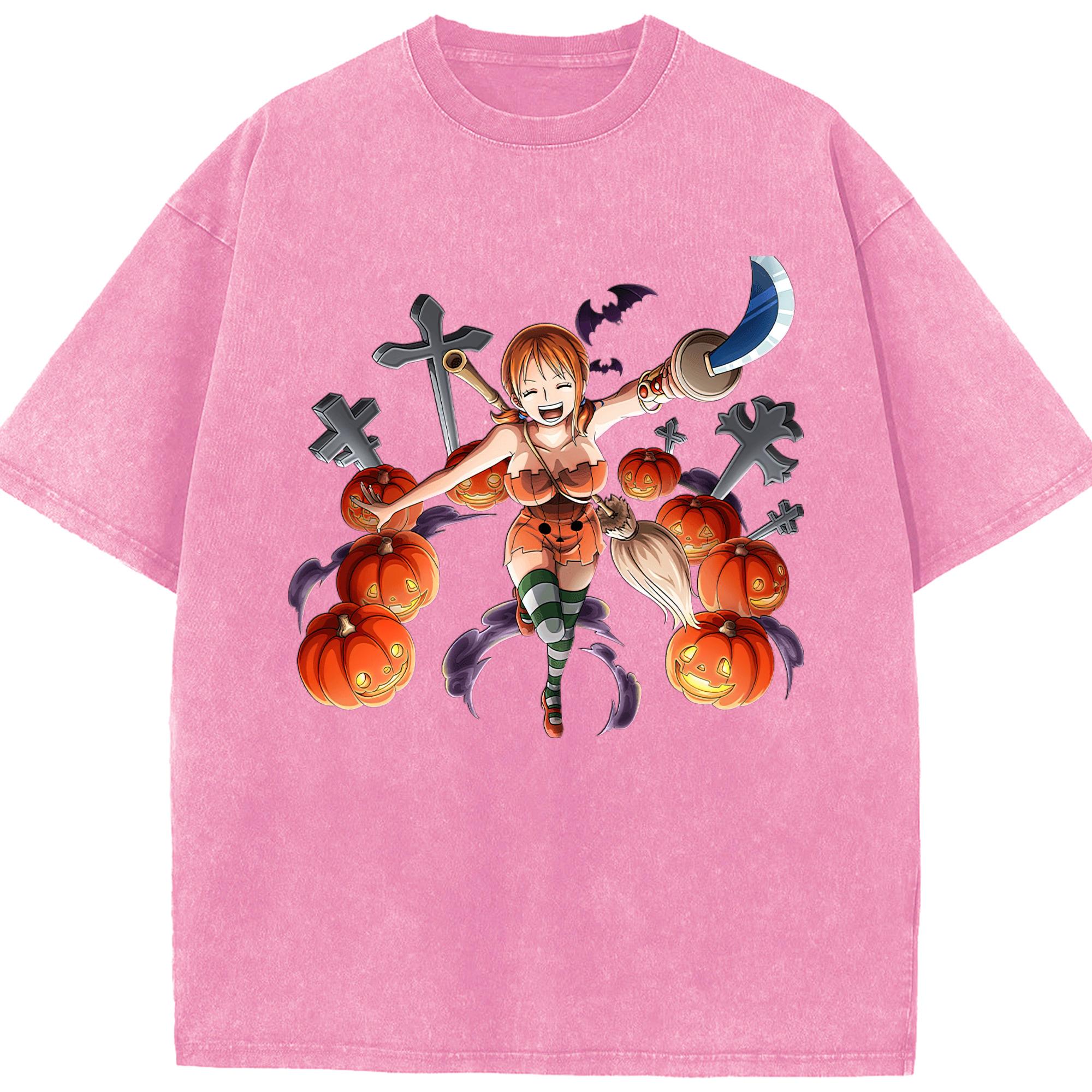 ワンピース ナミ ONE PIECE Nami 綿100% ヴィンテージ風 半袖Tシャツ（フロントプリント）